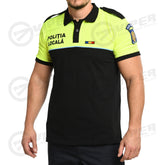 Tricou polo Politia Locala (Hi-Vis/Negru, maneca scurta)
